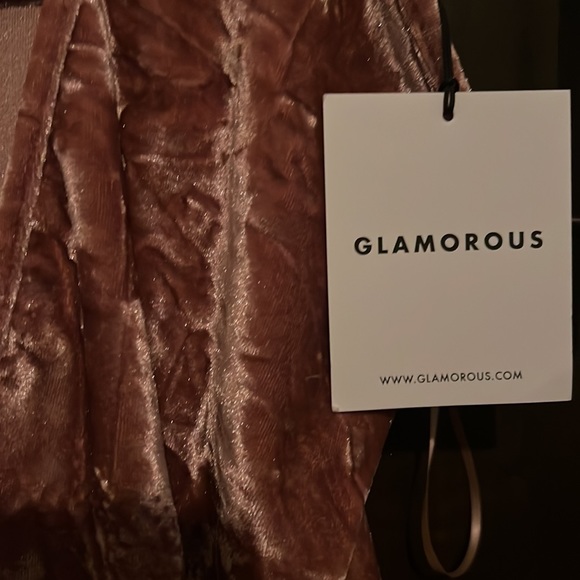 NwT! Bodysuit crushed velvet pink M - Picture 2 of 4